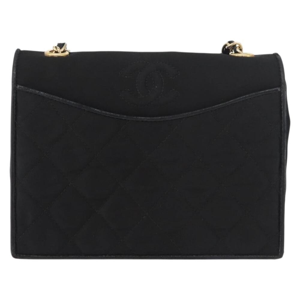 Chanel Matelasse Nylon Chain Shoulder Bag Black